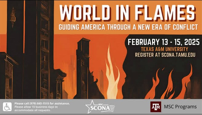 SCONA 70 World in Flames: Guiding America through a New Era of Conflict Flyer